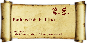 Modrovich Ellina névjegykártya